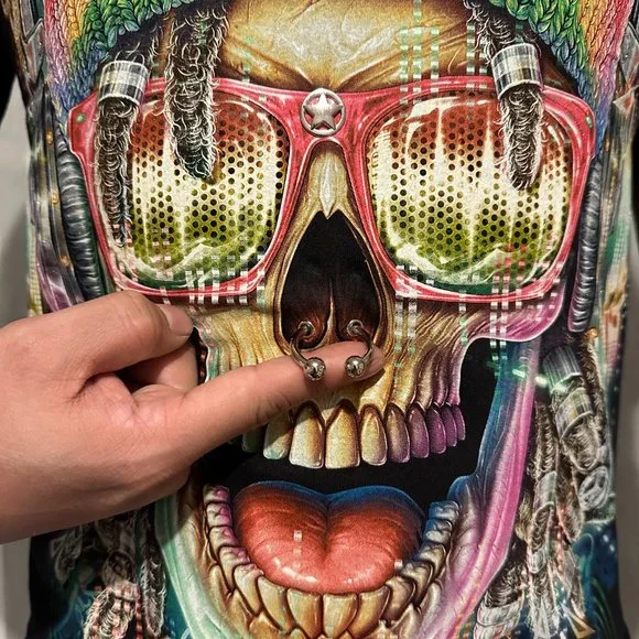 REGGAE SKULL SHIRT - Picture 3 of 5